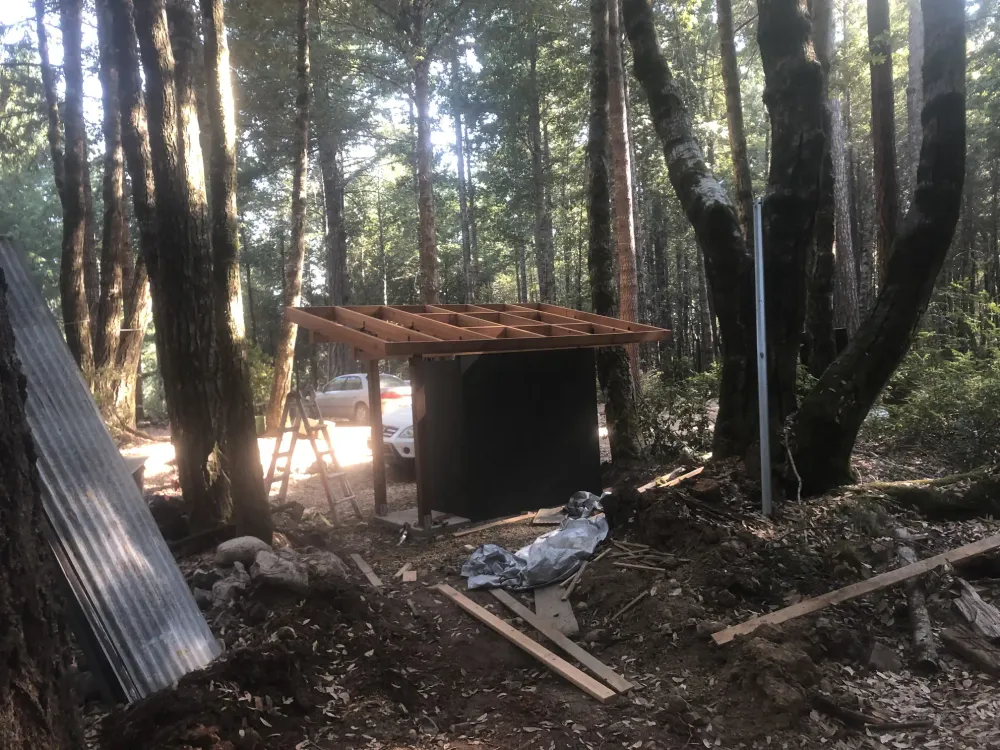 A shed (in the woods) image